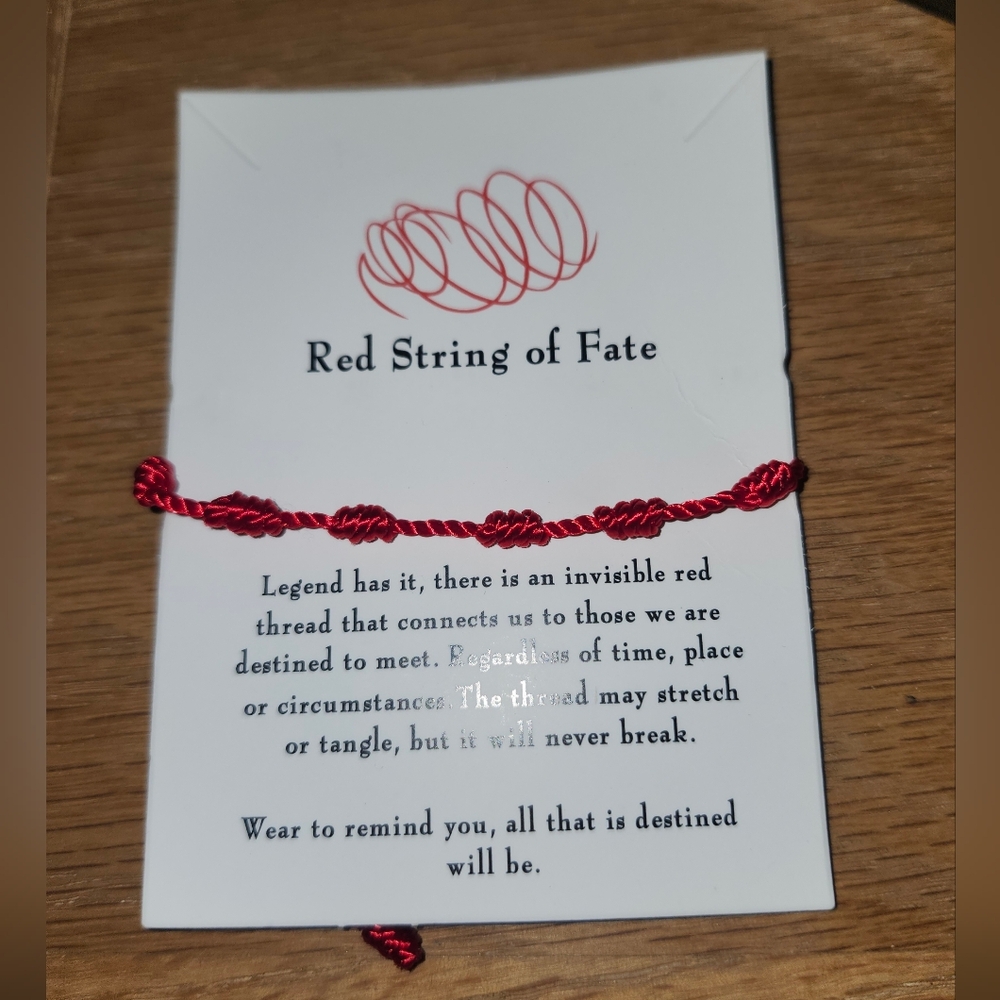 Red String of Fate Bracelet – Adjustable Knot Cord for Love & Friendship